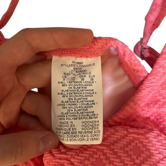 Swim Solutions Geometric One Piece Swim Dress Pink Women’s 8 NWT - Picture 9 of 11